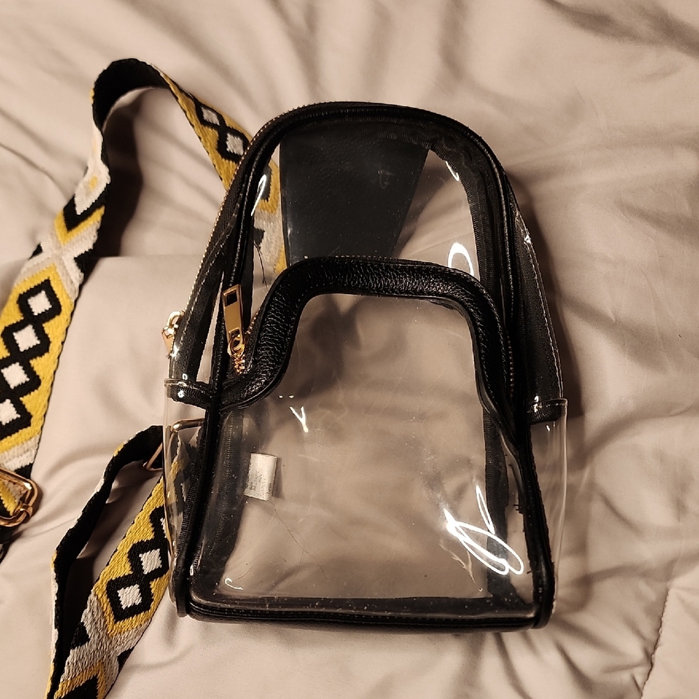 Transparent Black Trim Women Bag